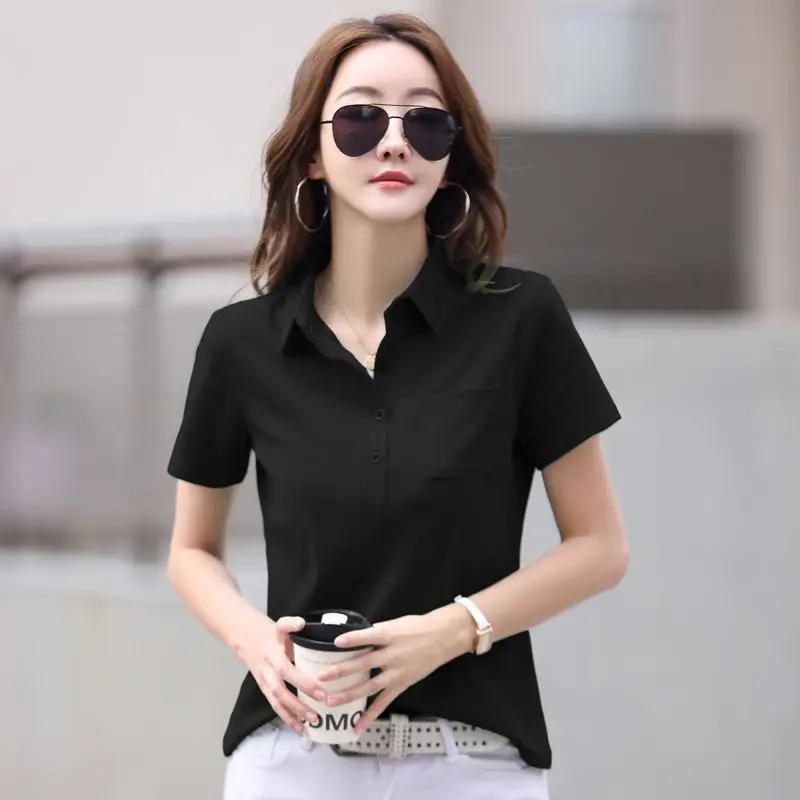 Green Cotton Polo T-Shirt Summer New Fashion - Image 5