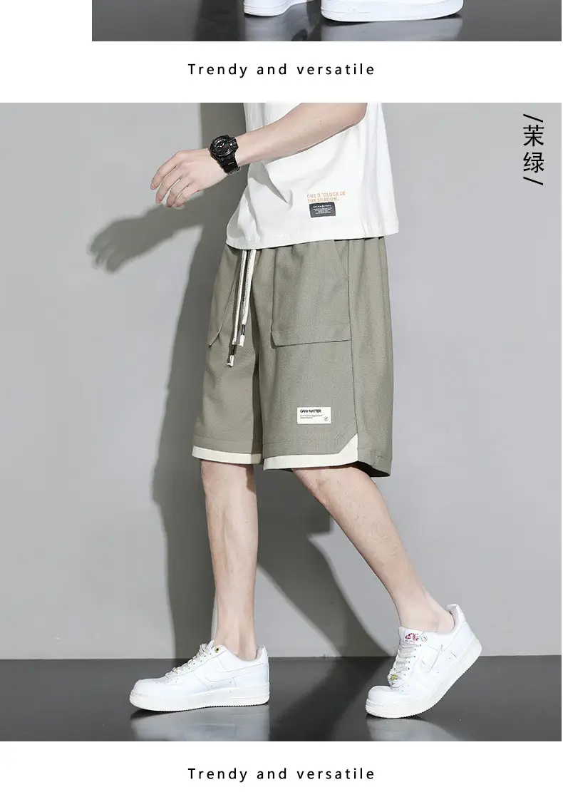 Men's Slim Fit Loose Sports Shorts Plus Size Five Point Design — feature 10