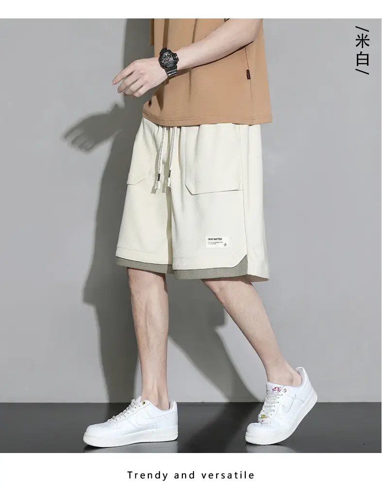 Men's Slim Fit Loose Sports Shorts Plus Size Five Point Design — feature 13