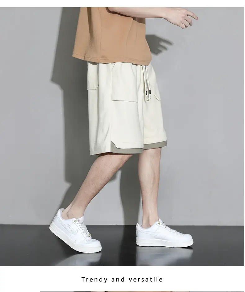 Men's Slim Fit Loose Sports Shorts Plus Size Five Point Design — feature 14