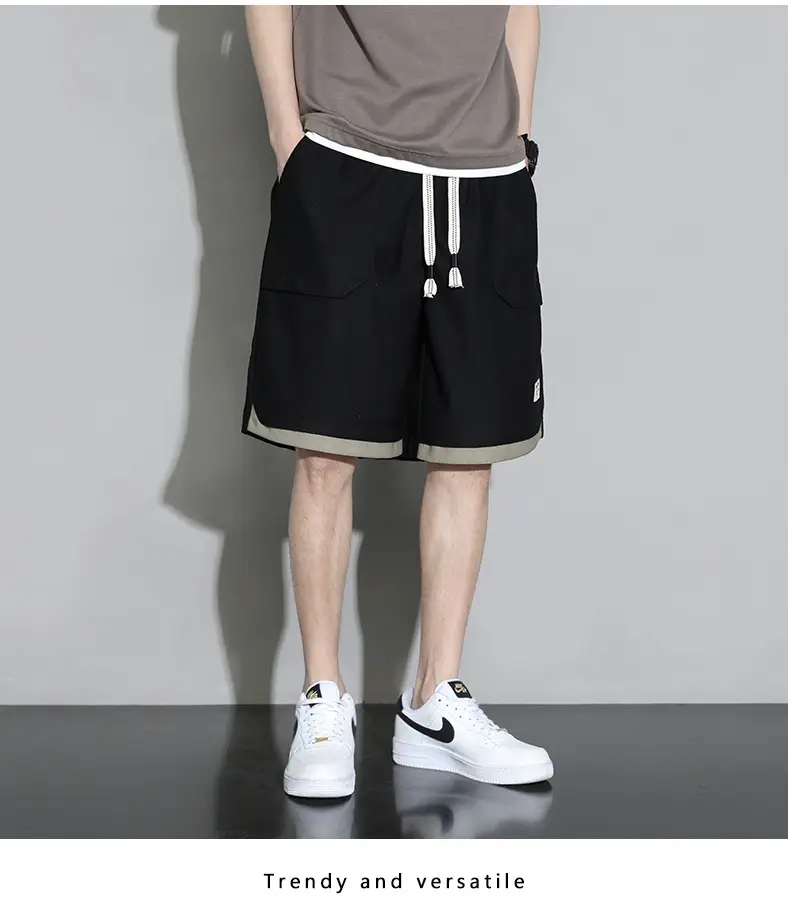Men's Slim Fit Loose Sports Shorts Plus Size Five Point Design — feature 8