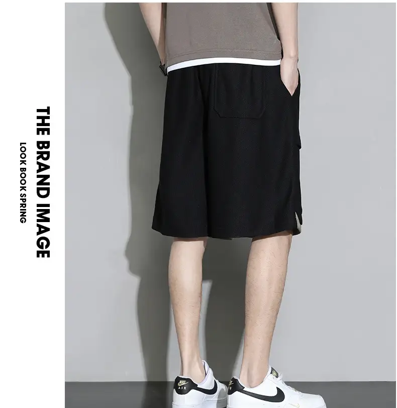 Men's Slim Fit Loose Sports Shorts Plus Size Five Point Design — feature 9