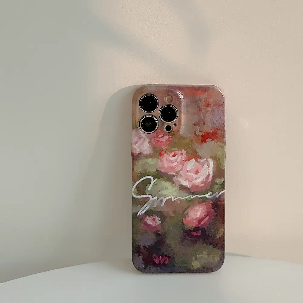 iPhone 14 Phone Case Floral Oil Painting Design - Image 5