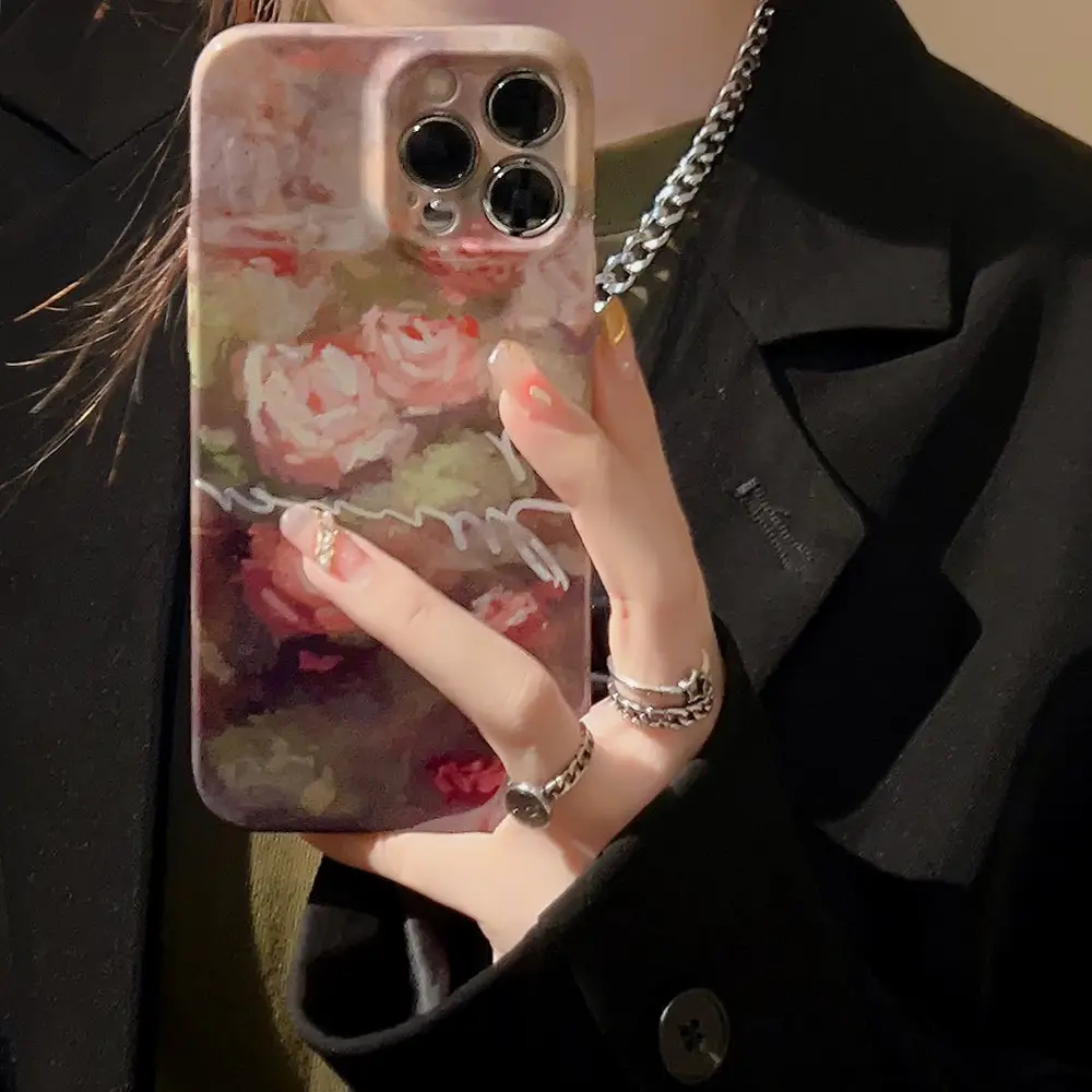 iPhone 14 Phone Case Floral Oil Painting Design — feature 13