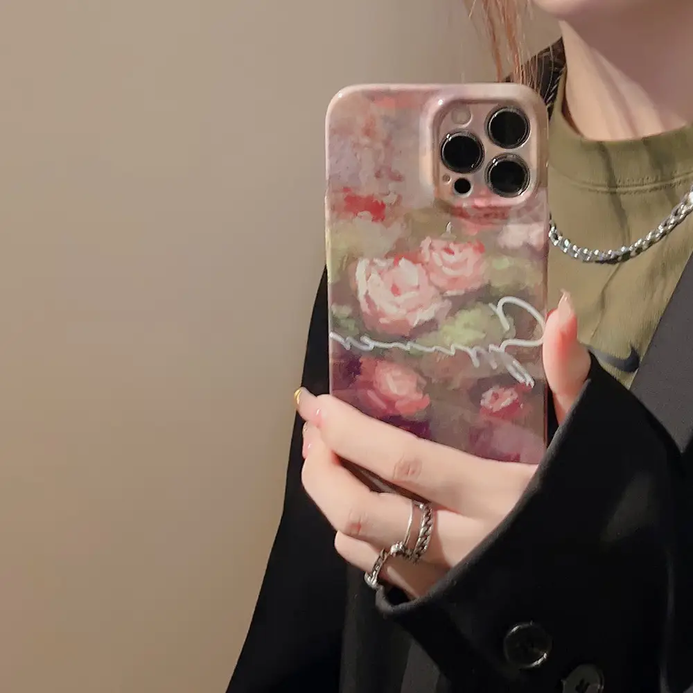 iPhone 14 Phone Case Floral Oil Painting Design — feature 15