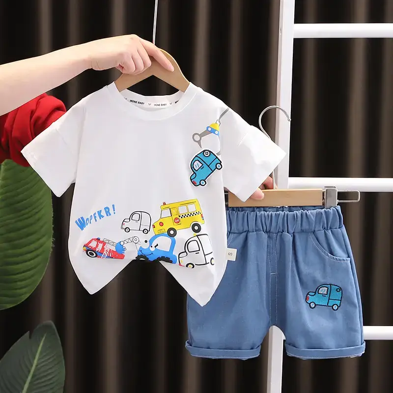 Wu Xiaoqi Kids Casual Shorts Set 2024 Summer - Image 2