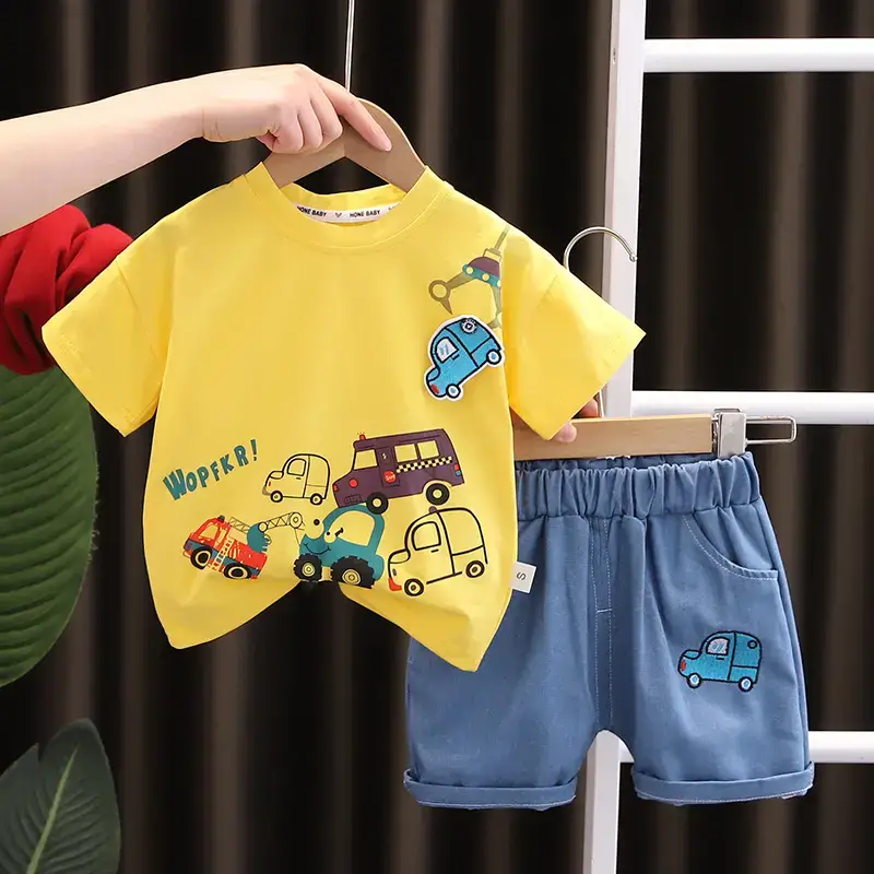 Wu Xiaoqi Kids Casual Shorts Set 2024 Summer - Image 4