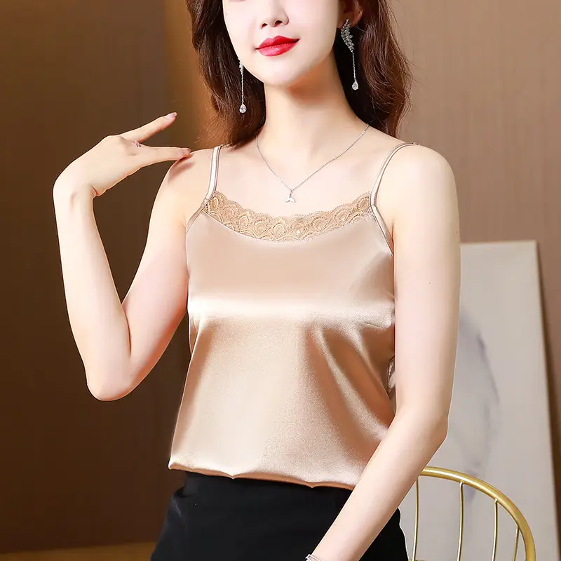 Lace Satin Camisole Women Summer Large - Image 3