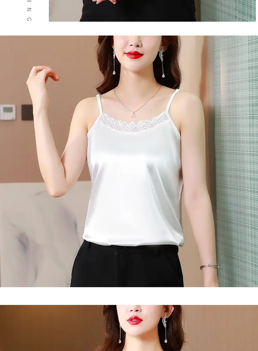 Lace Satin Camisole Women Summer Large — feature 10