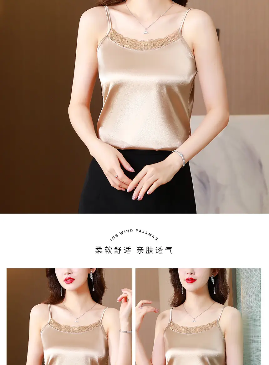 Lace Satin Camisole Women Summer Large — feature 11