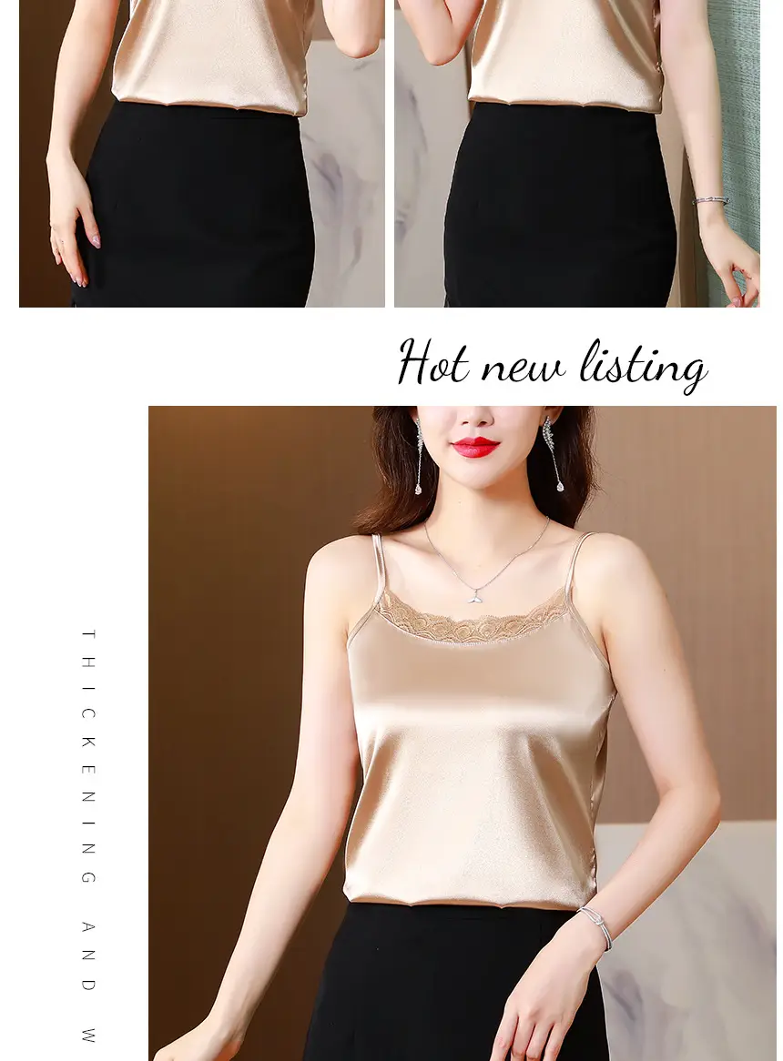 Lace Satin Camisole Women Summer Large — feature 12
