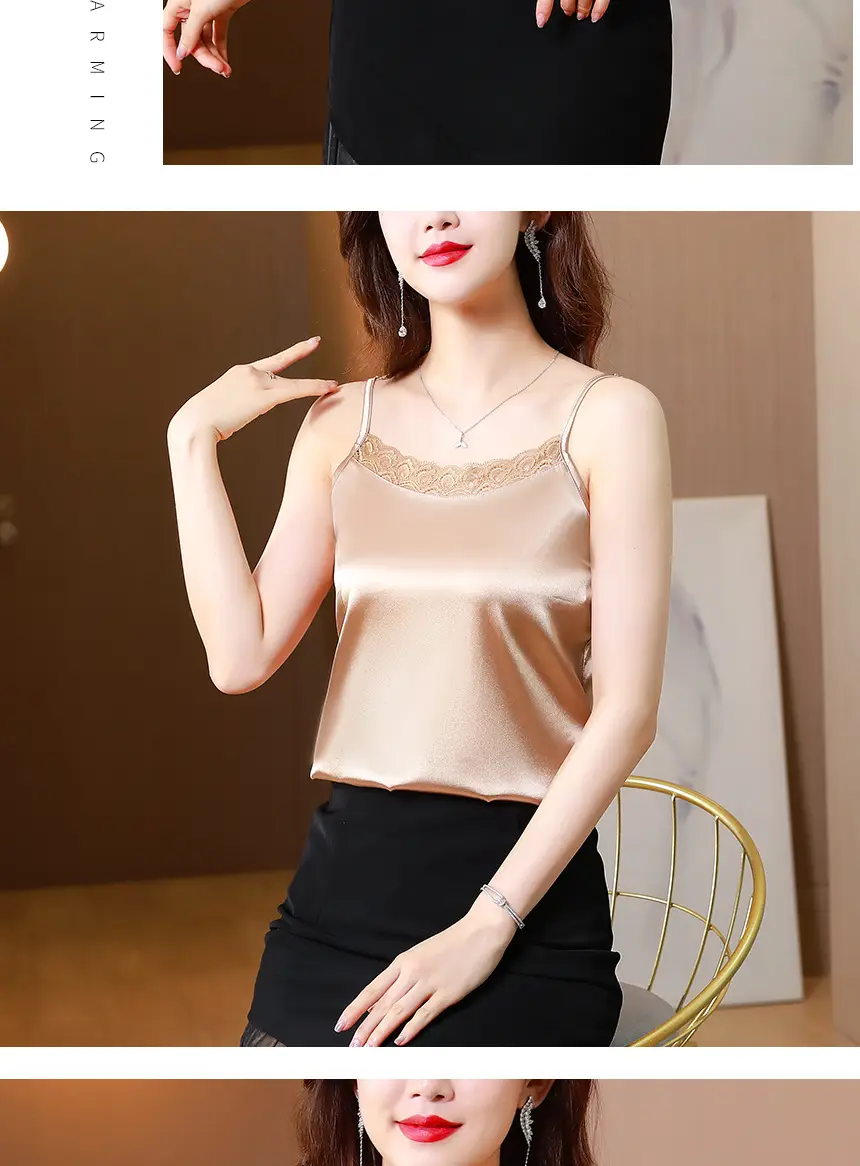 Lace Satin Camisole Women Summer Large — feature 13