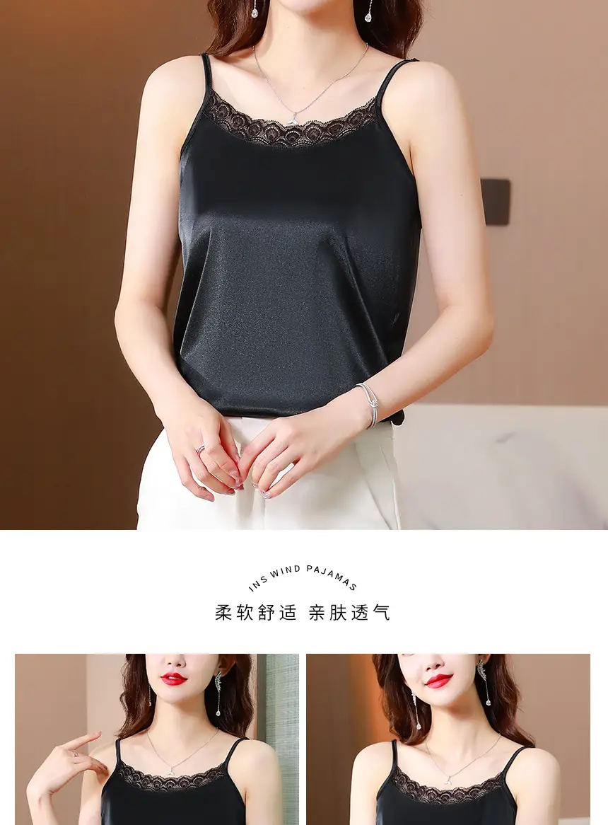 Lace Satin Camisole Women Summer Large — feature 14