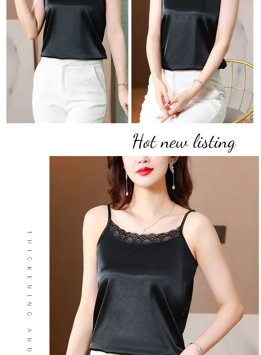 Lace Satin Camisole Women Summer Large — feature 15