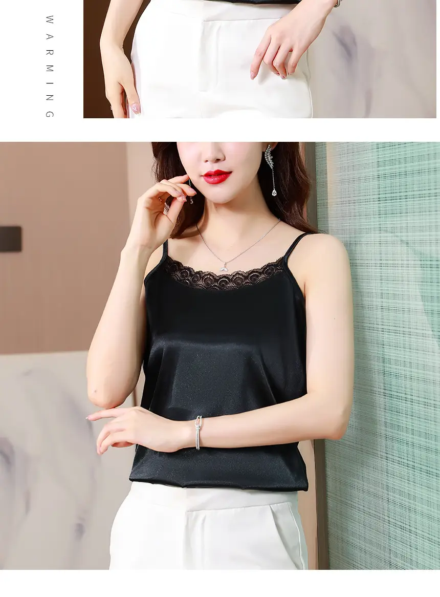 Lace Satin Camisole Women Summer Large — feature 16