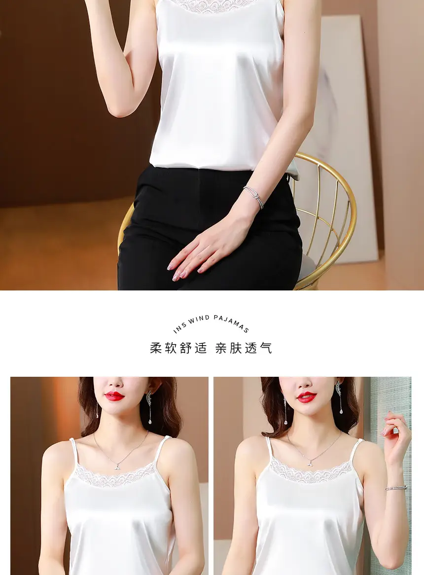 Lace Satin Camisole Women Summer Large — feature 8