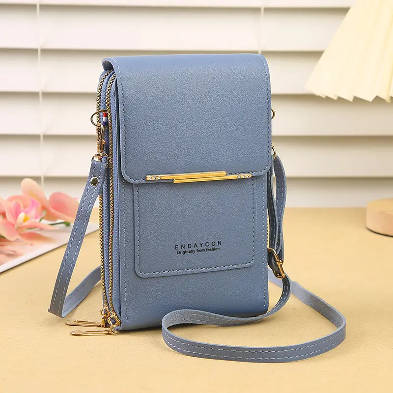 Women's Green Messenger Bag with Key Zippers