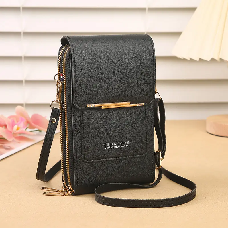 Women's Green Messenger Bag with Key Zippers
