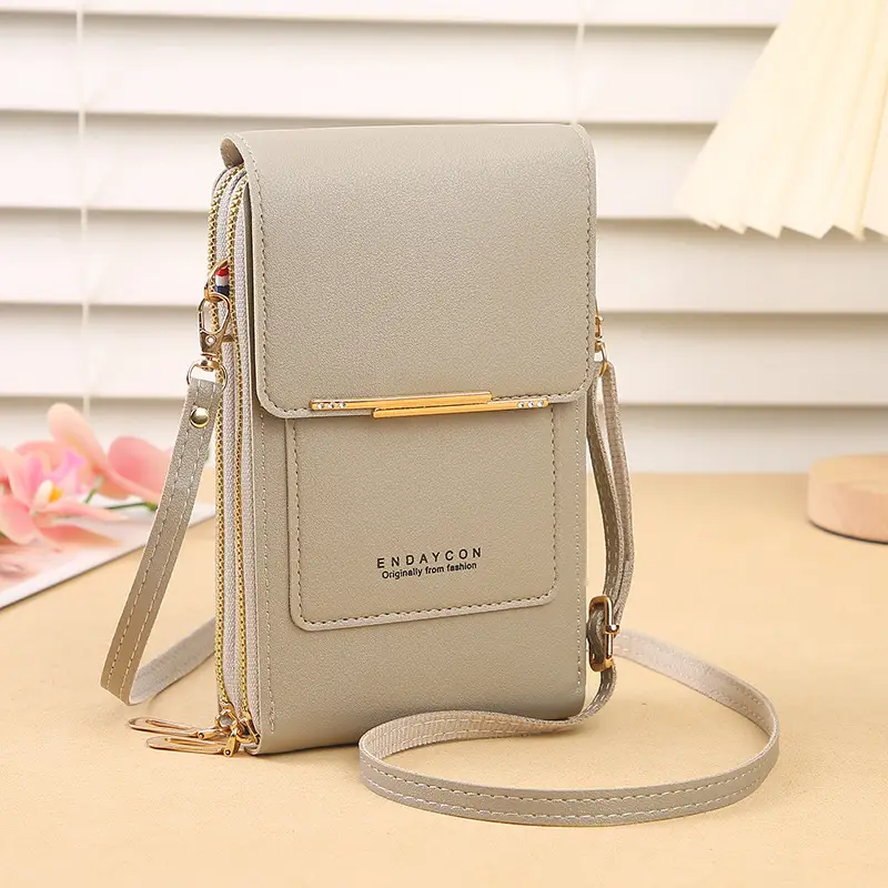 Women's Green Messenger Bag with Key Zippers