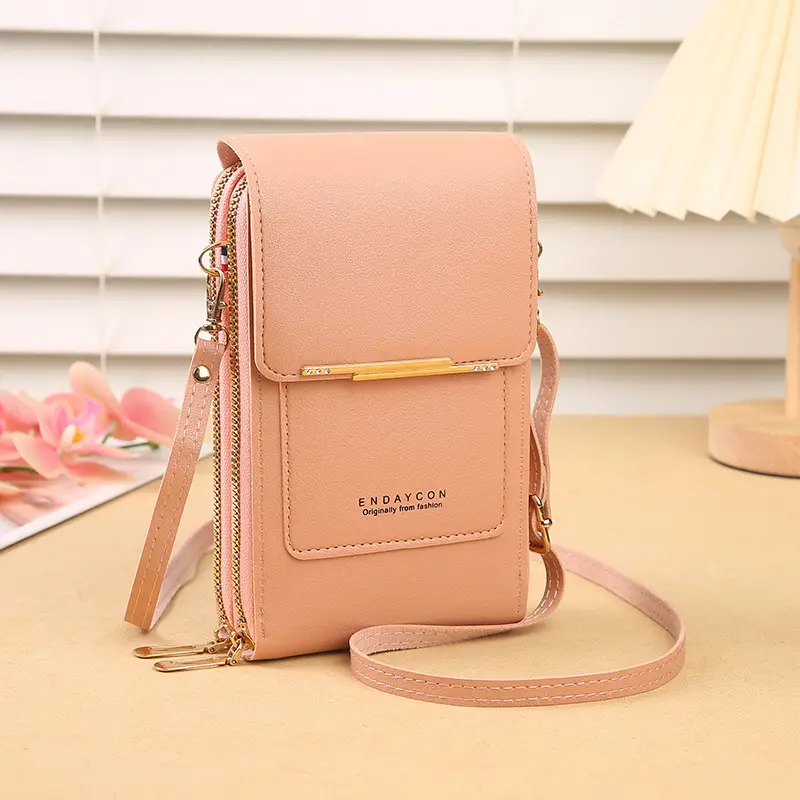 Women's Green Messenger Bag with Key Zippers