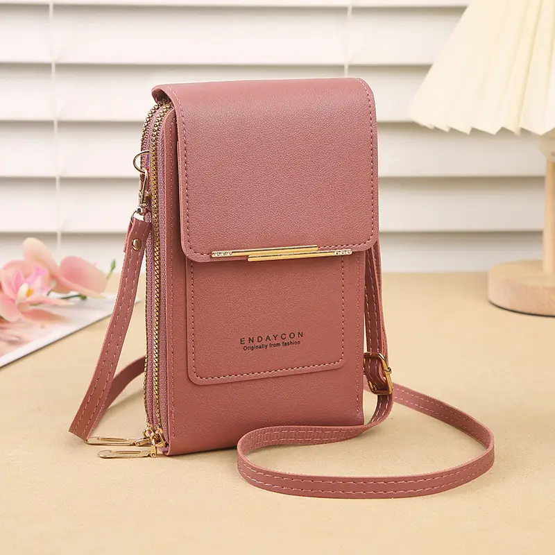 Women's Green Messenger Bag with Key Zippers