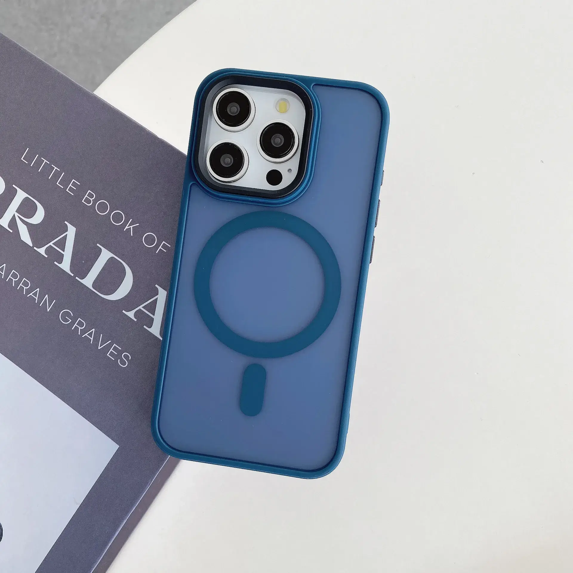 Magnetic Apple iPhone 17 Case Blue Matte Acrylic - Image 8