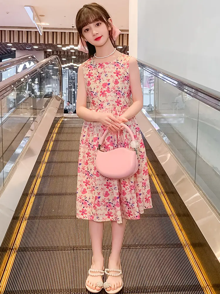 Girls Floral Cotton Dress Pastoral Style Summer - Image 5