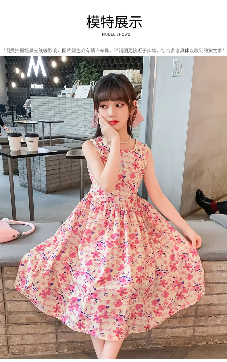 Girls Floral Cotton Dress Pastoral Style Summer — feature 13