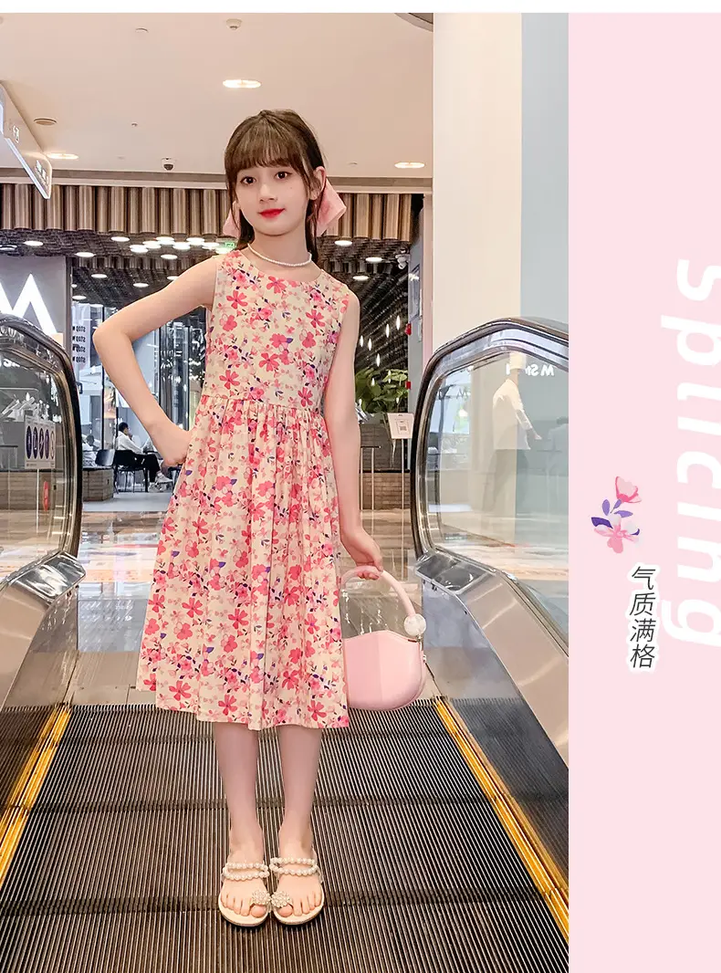 Girls Floral Cotton Dress Pastoral Style Summer — feature 15