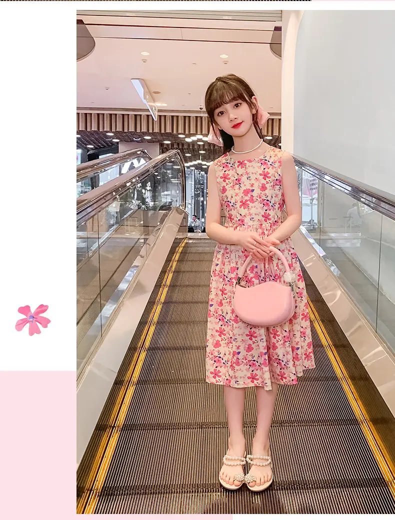 Girls Floral Cotton Dress Pastoral Style Summer — feature 16