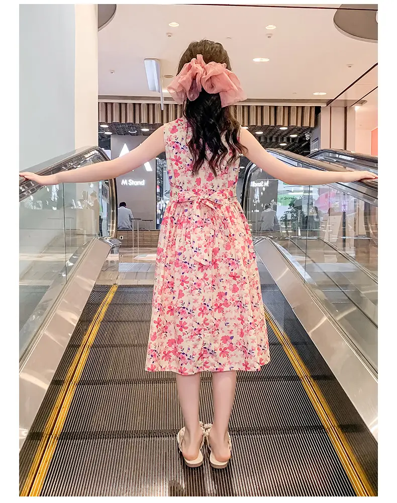 Girls Floral Cotton Dress Pastoral Style Summer — feature 18