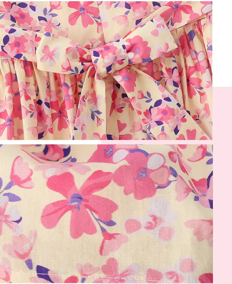 Girls Floral Cotton Dress Pastoral Style Summer — feature 19