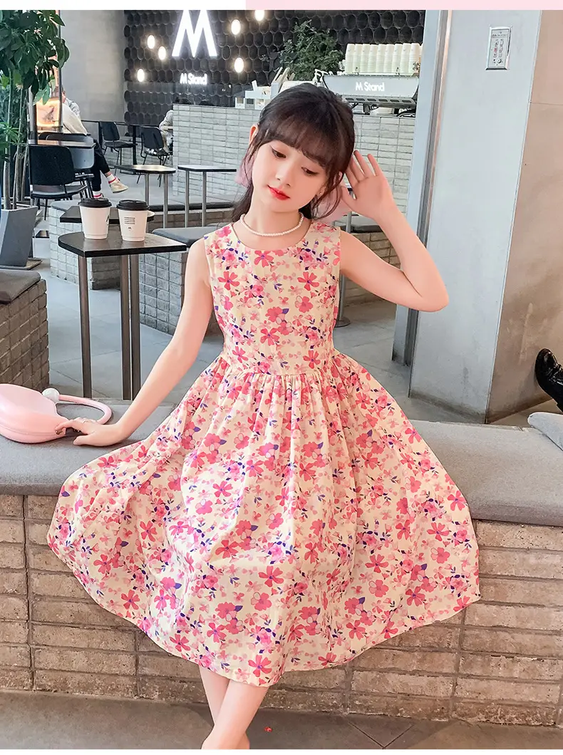Girls Floral Cotton Dress Pastoral Style Summer — feature 20