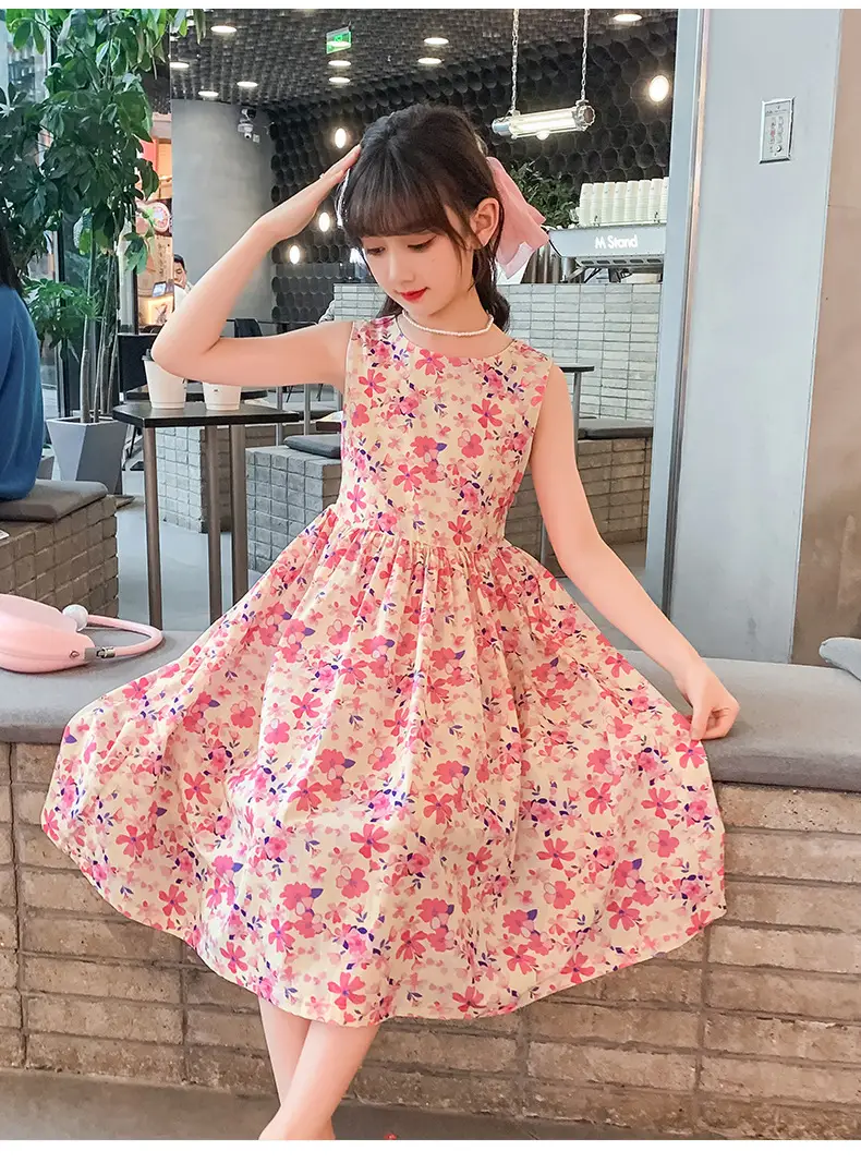 Girls Floral Cotton Dress Pastoral Style Summer — feature 21