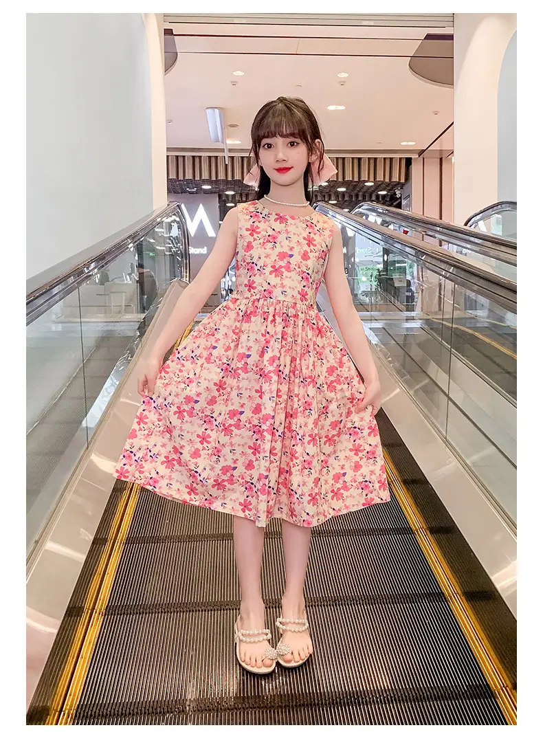 Girls Floral Cotton Dress Pastoral Style Summer — feature 22