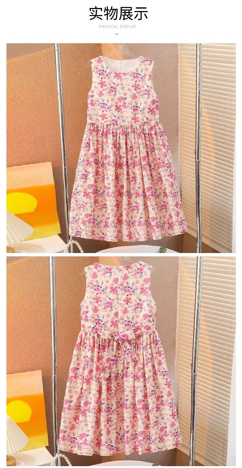 Girls Floral Cotton Dress Pastoral Style Summer — feature 24