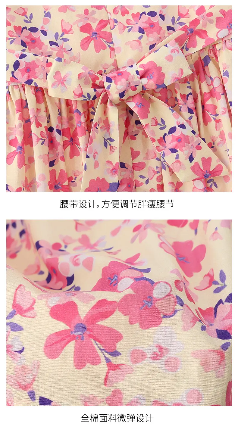 Girls Floral Cotton Dress Pastoral Style Summer — feature 28