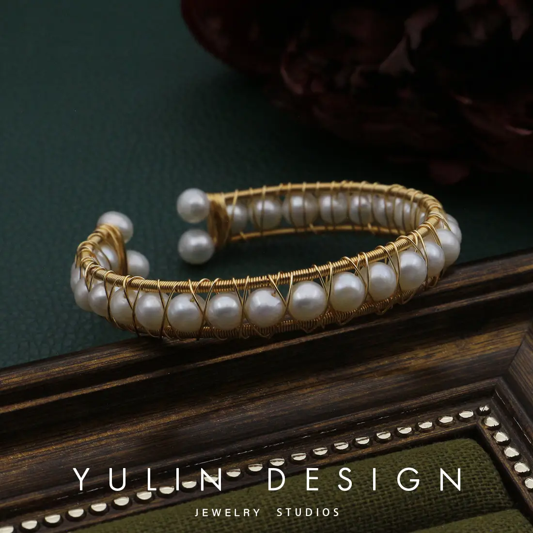 Natural Freshwater Pearl Bracelet 14K Gold Adjustable Women