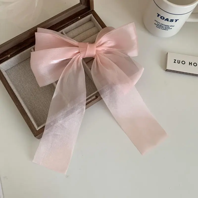 2023 Spring Sweet Mesh Hairpin Bow Clip Back - Image 2