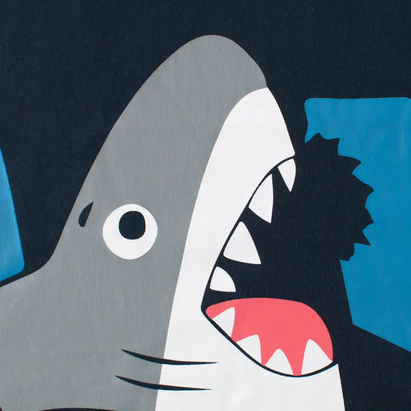 Kids Shark Graphic T-Shirt Navy Blue Short Sleeve