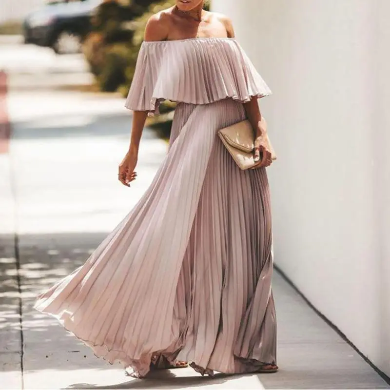 Off-Shoulder Floor-Length Gown Dress for Women - Image 2