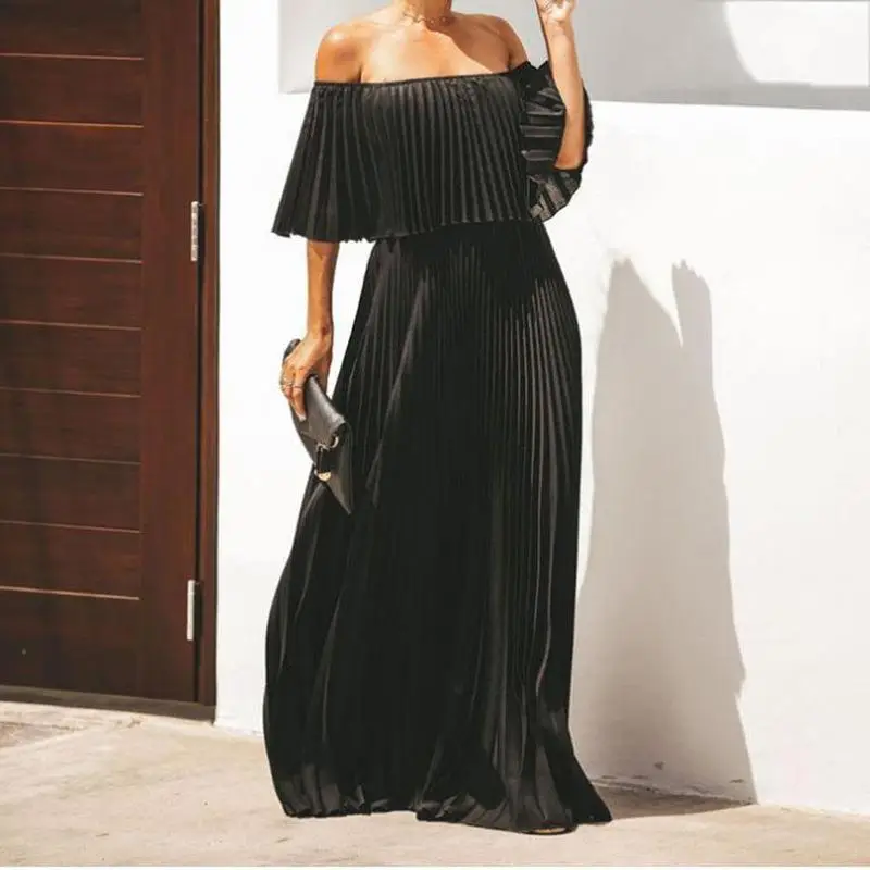 Off-Shoulder Floor-Length Gown Dress for Women - Image 4