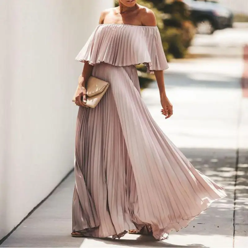 Off-Shoulder Floor-Length Gown Dress for Women — feature 2