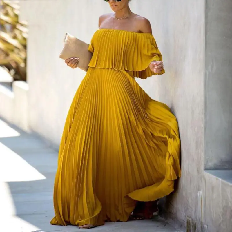 Off-Shoulder Floor-Length Gown Dress for Women — feature 4