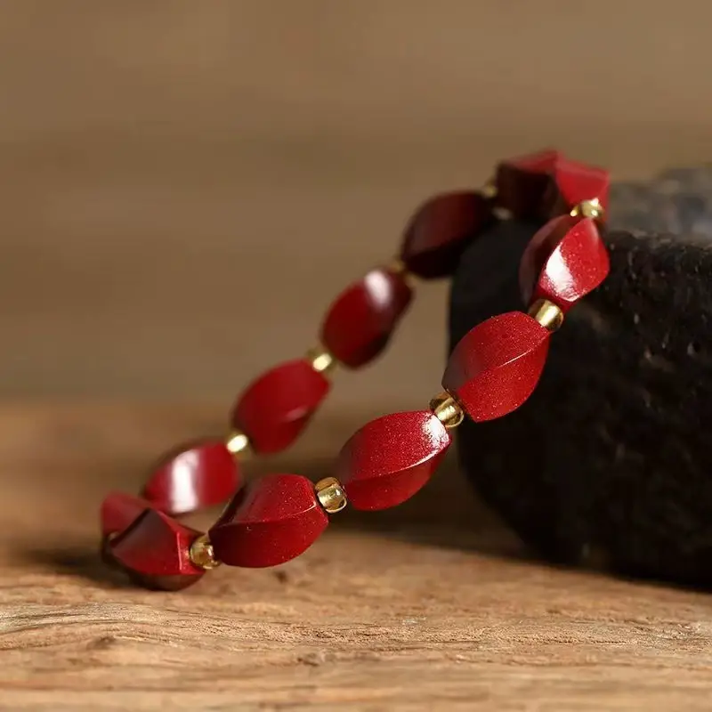 Cinnabar Twist Bracelet for Men Women Ethnic Style — feature 4
