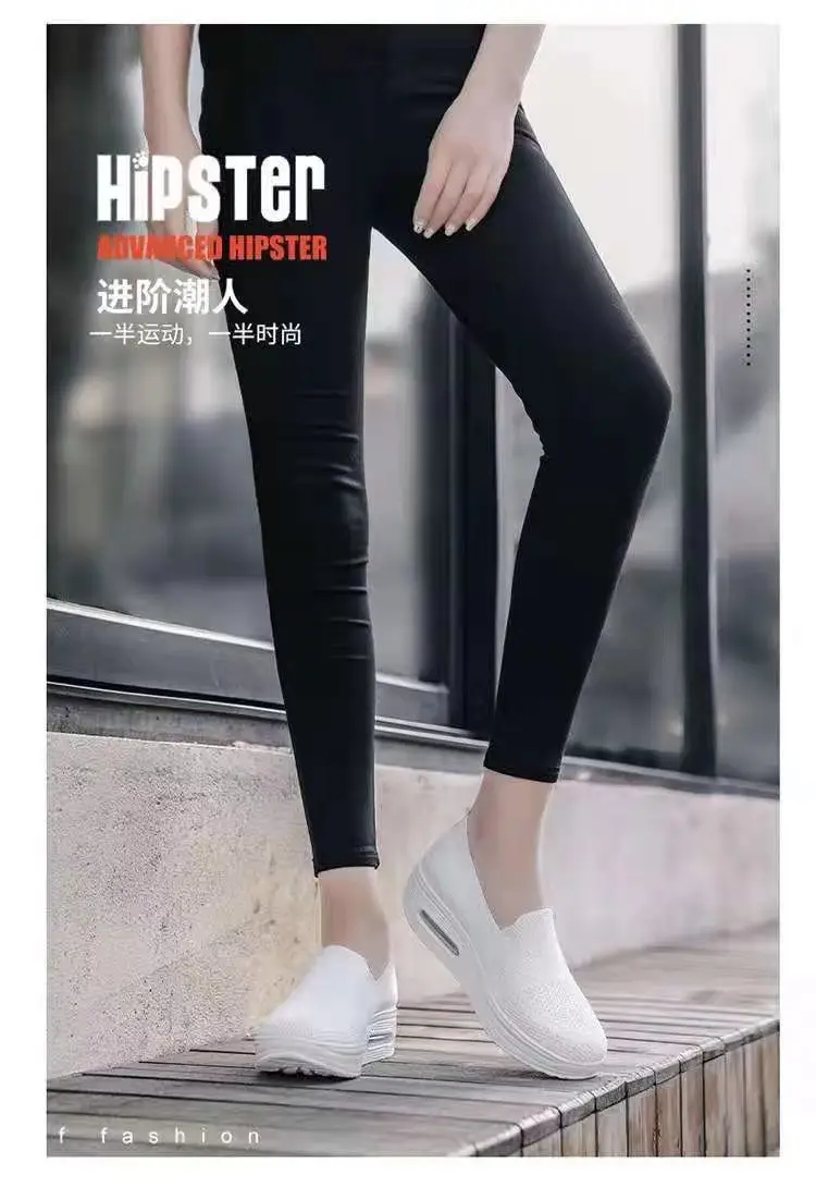 Women's Shoes Flying Woven Mesh Air Cushion Walking Shoes New Style Rocking Shoes Women's Slip-on Thick-soled Heightened Sports Casual Shoes — feature 19