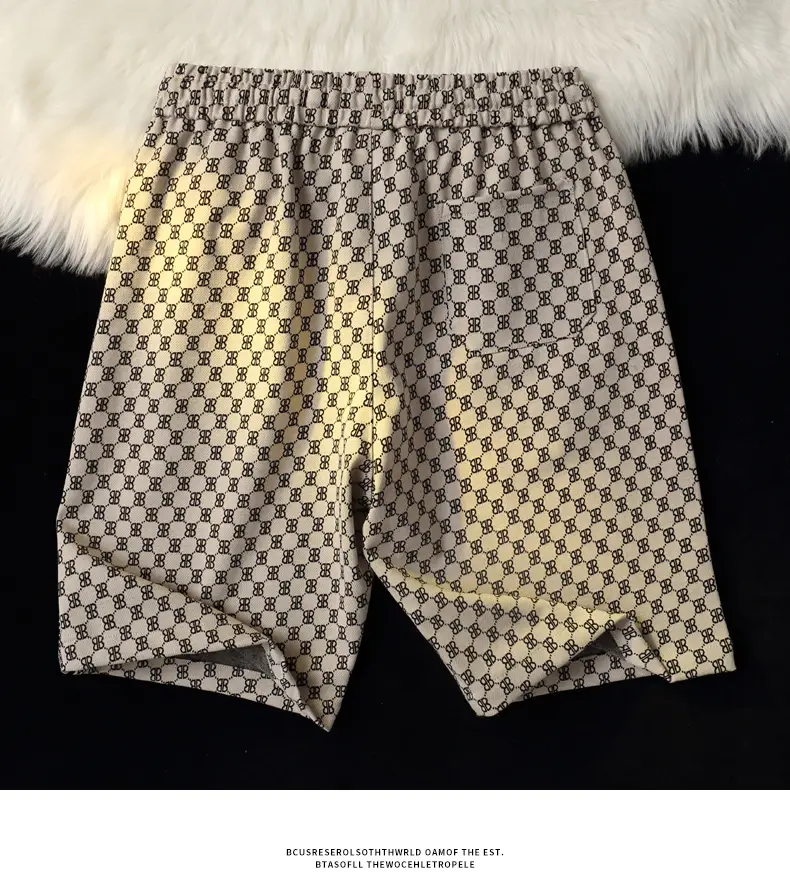Men Ice Silk Checkered Shorts Large Summer Wear — feature 13