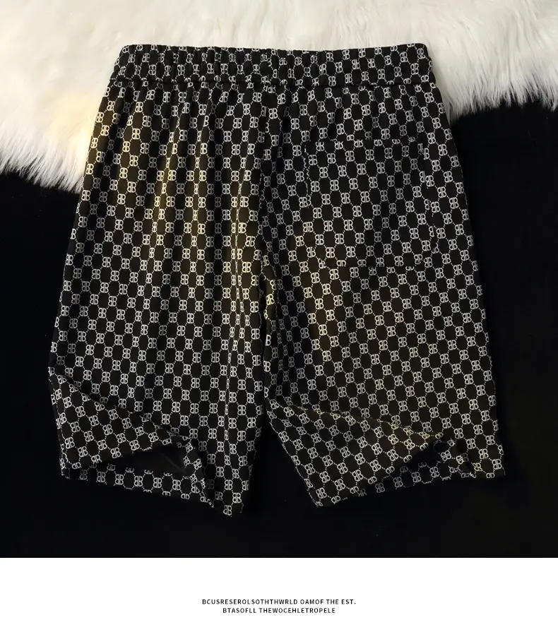Men Ice Silk Checkered Shorts Large Summer Wear — feature 15