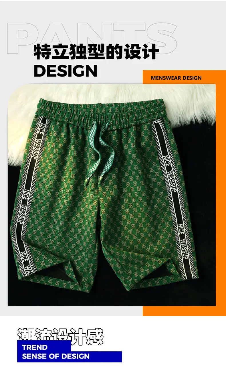 Men Ice Silk Checkered Shorts Large Summer Wear — feature 20