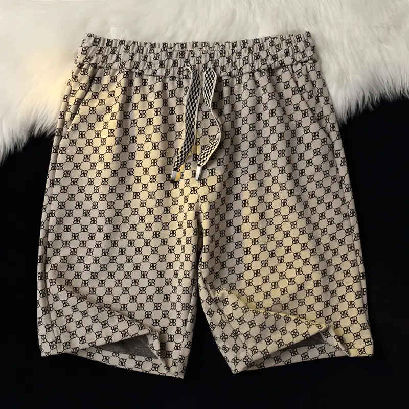 Men Ice Silk Checkered Shorts Large Summer Wear - Image 8